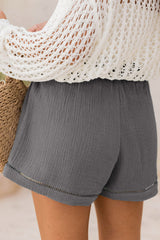 Solid Cotton Gauze Paperbag Shorts