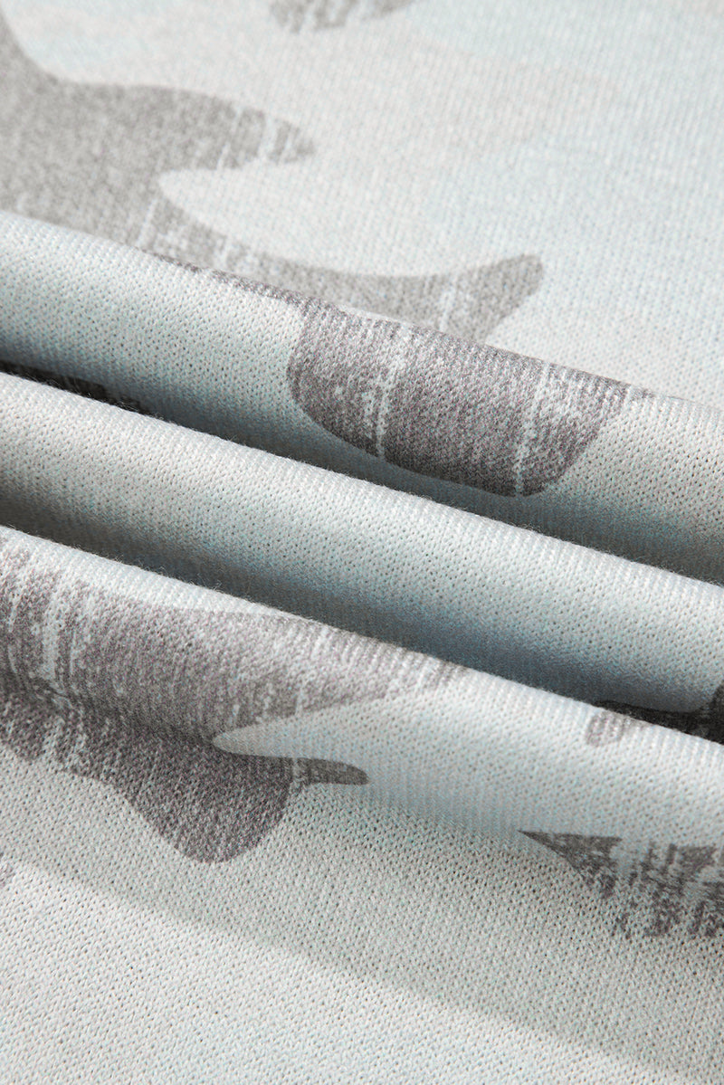 Multicolour Retro Camouflage Print Exposed Seam Patchwork Drop Shoulder Sweatshirt