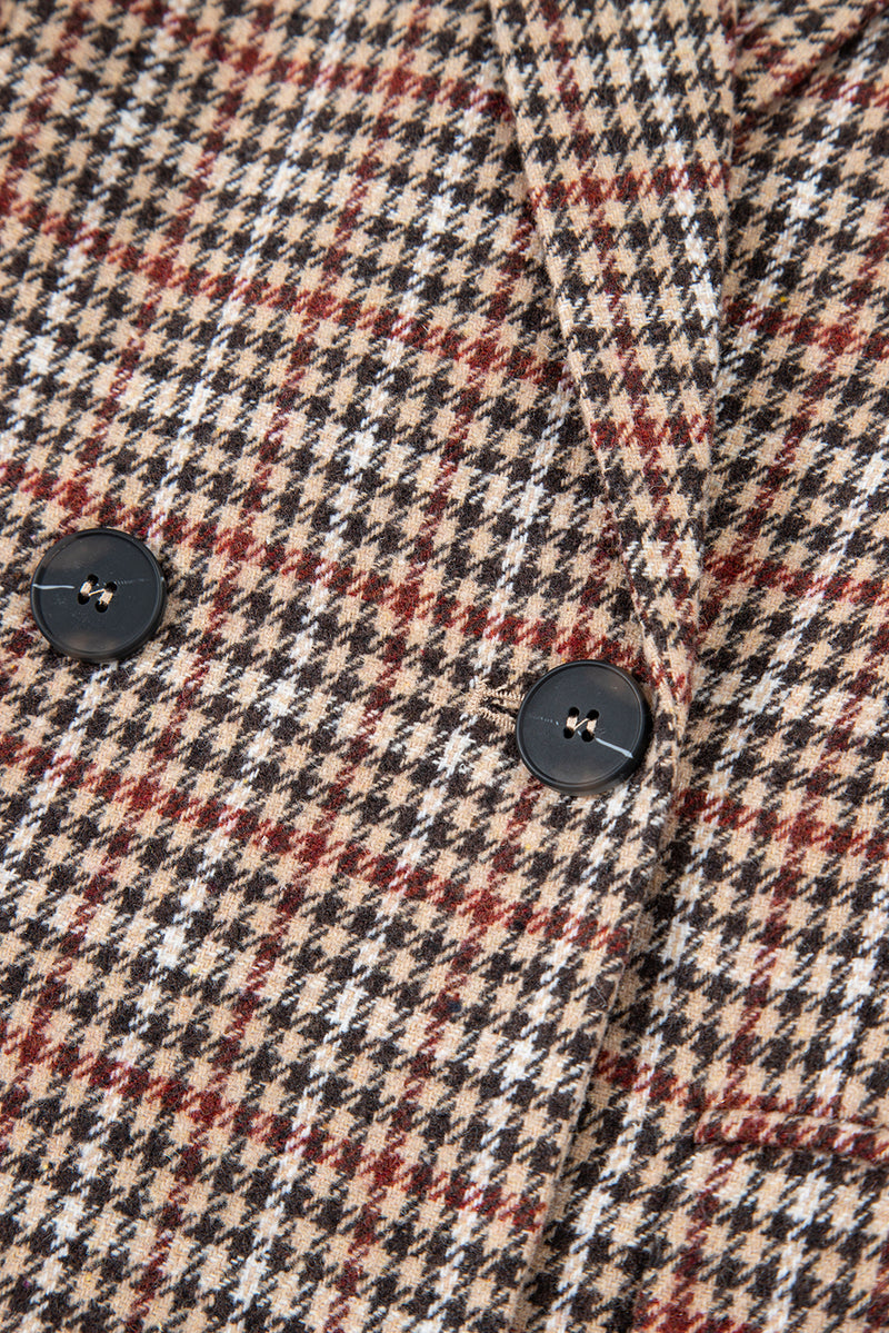 Houndstooth Lapel Collar Blazer