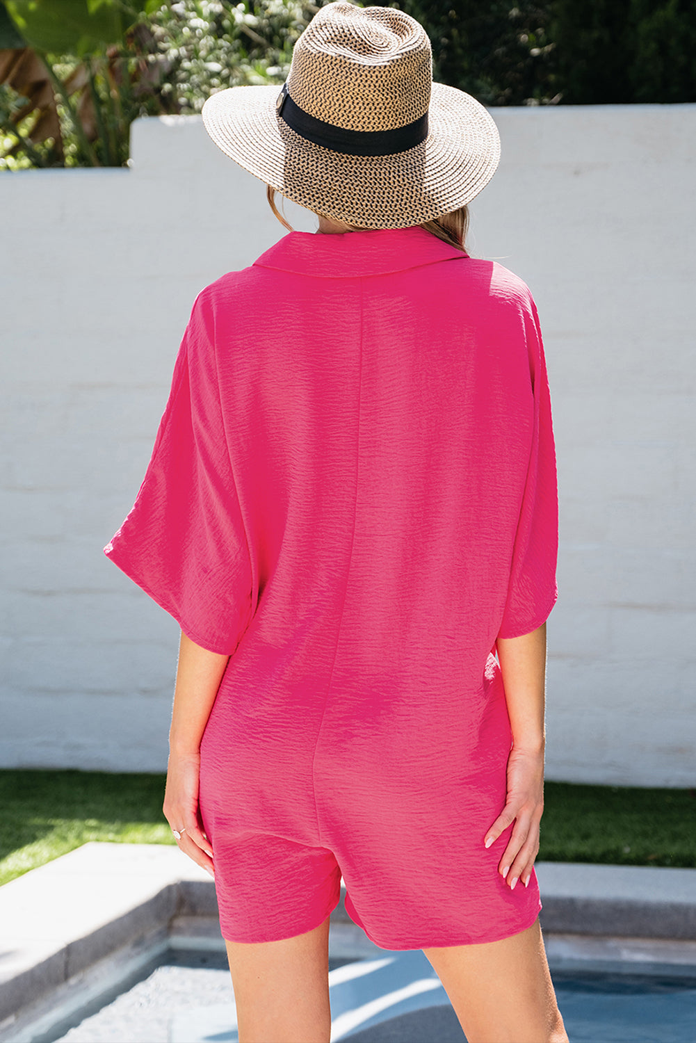 One piece Clothing Half Button Collared Loose Romper
