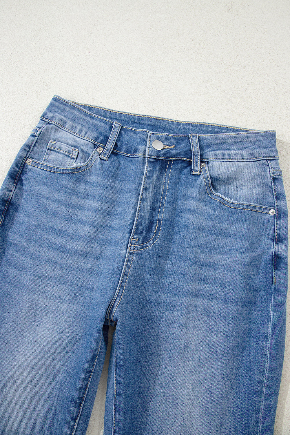 Cut out Side Frayed Hemline Flare Jeans