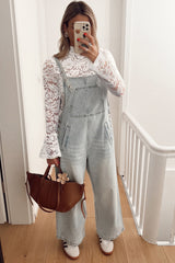 Lace Crochet Bell Sleeve Mock Neck Blouse