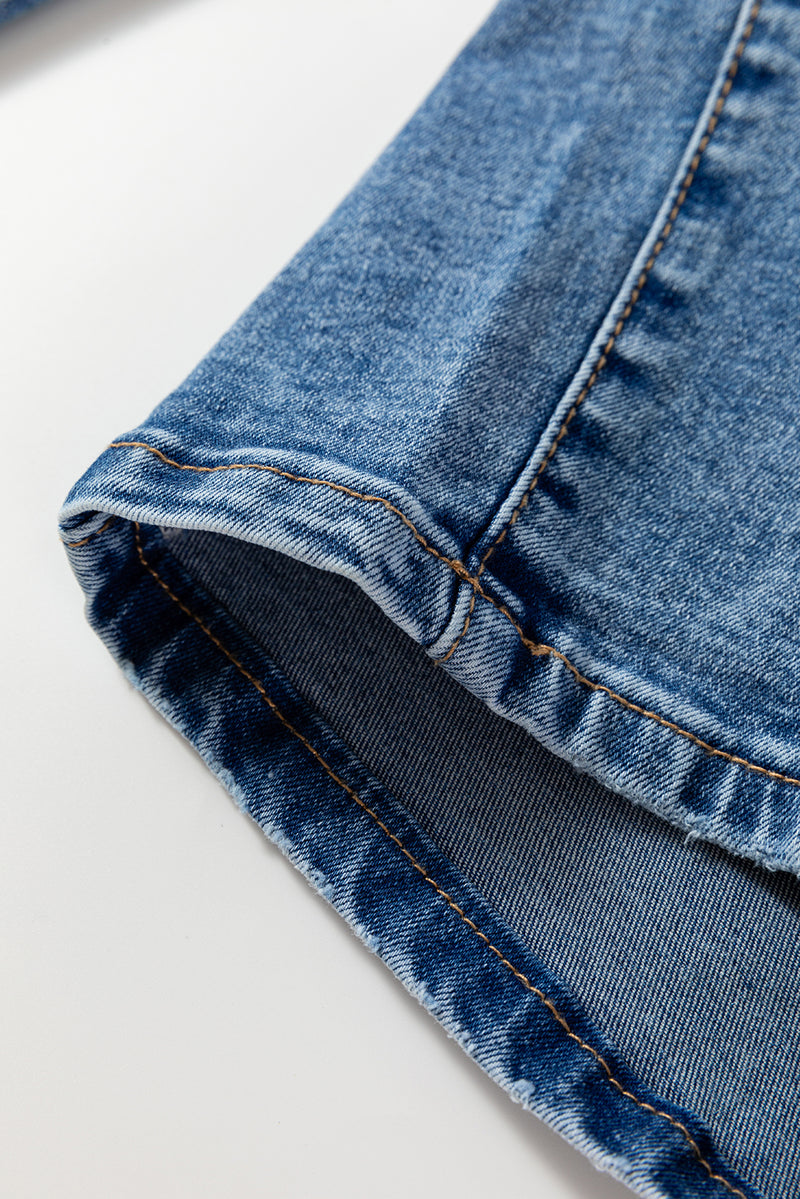 High Waist Straight Leg Ankle Jeans