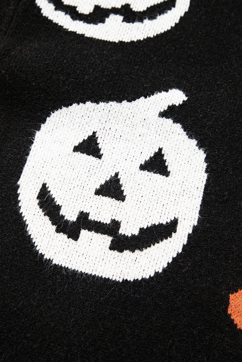 Halloween Mythical Night Pattern Drop Shoulder Sweater