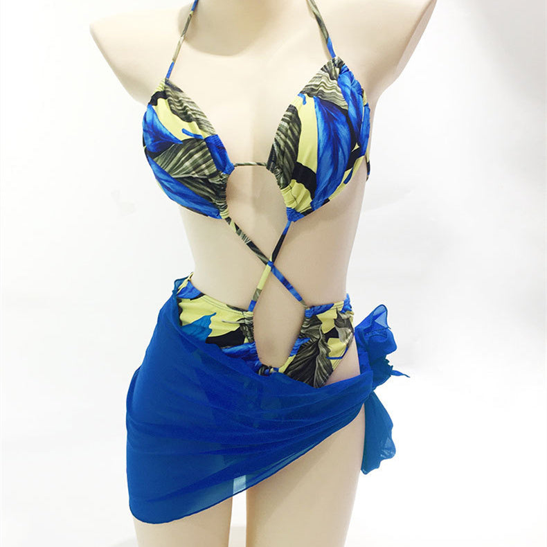 Women's patterned One Piece with cover up Swimwear