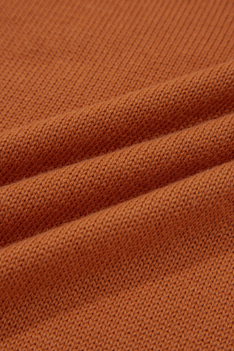 Solid Color Ribbed Trim Drop Shoulder Sweater