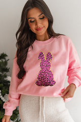 Cheetah Easter Rabbit Graphic Sweatshirt