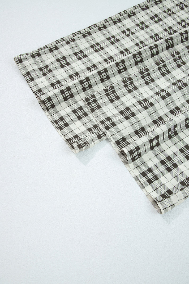 Plaid Wide Leg Casual Pants