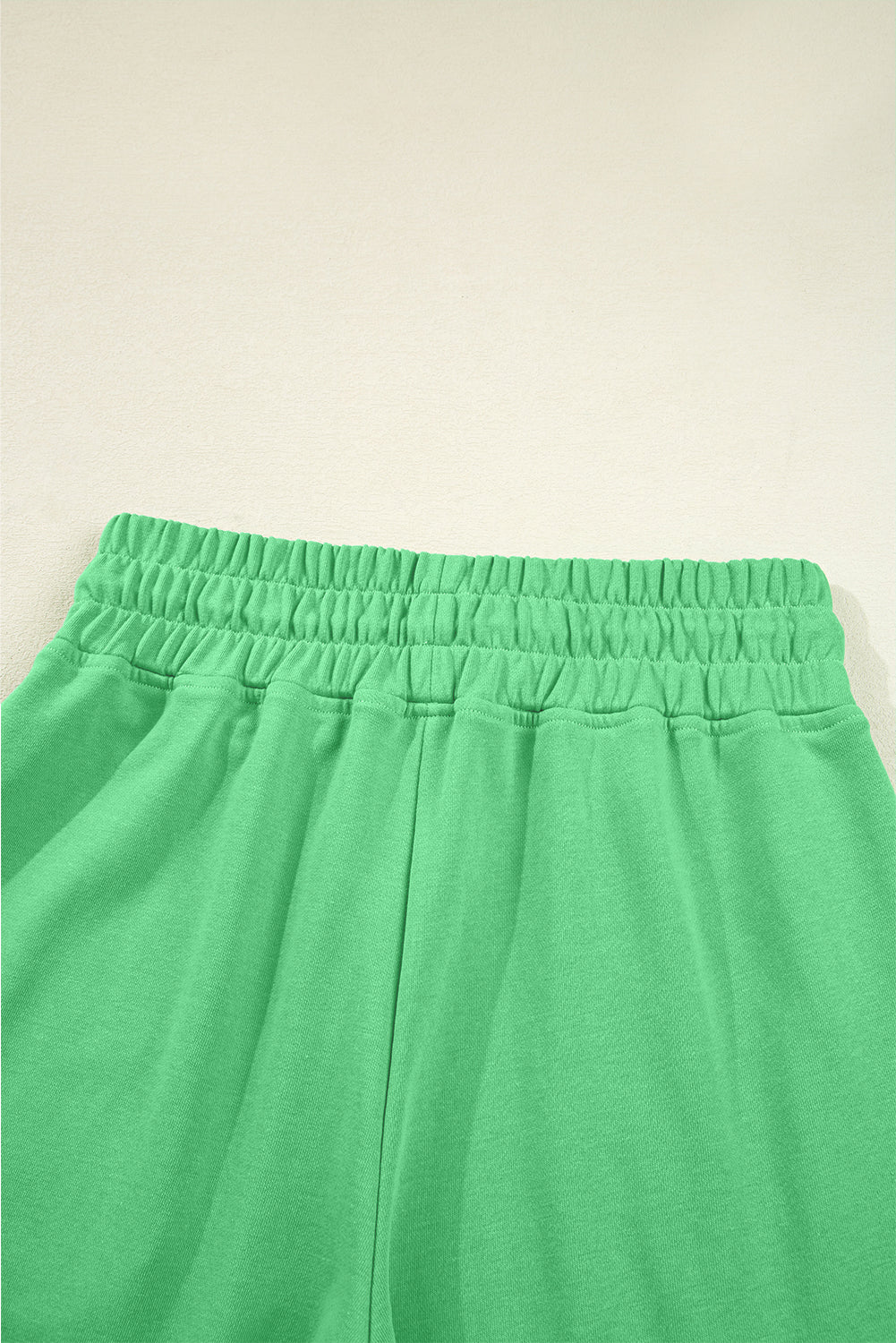 Drop Shoulder Puff Sleeve Crop Pullover Drawstring Wide Leg Pants Set