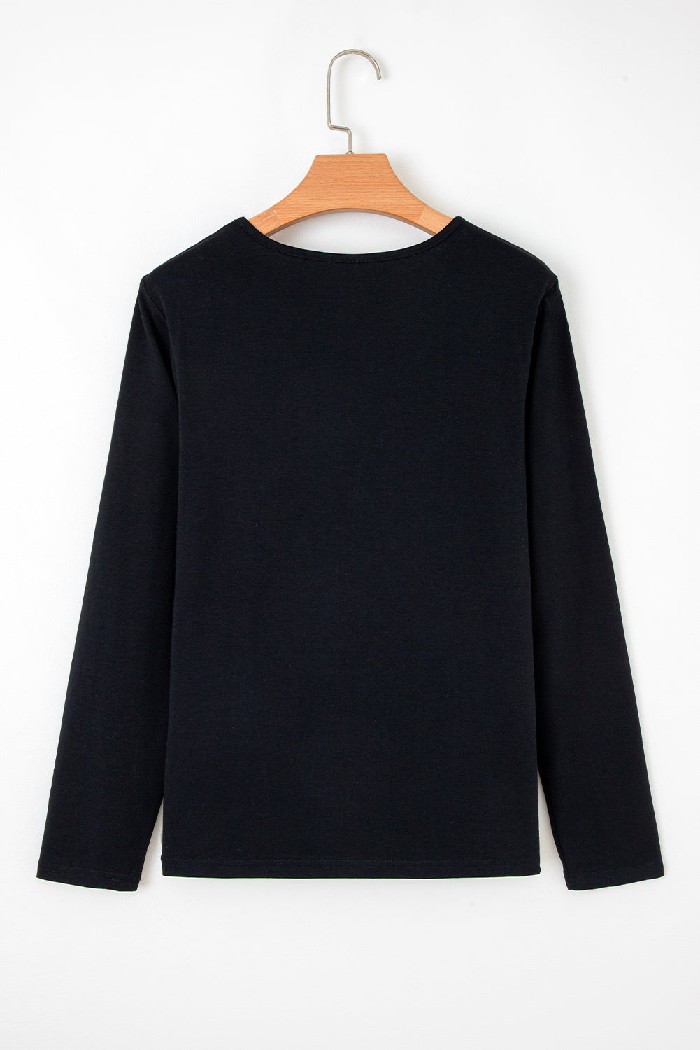 Asymmetric Seam Detail Solid Color Long Sleeve Top