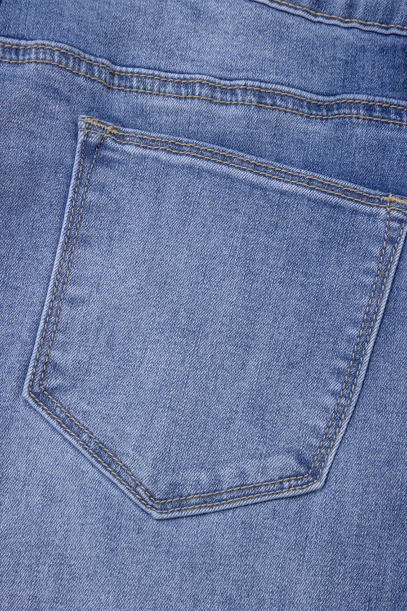 Tailored Center Seam Detail Straight Loose High Rise Jeans