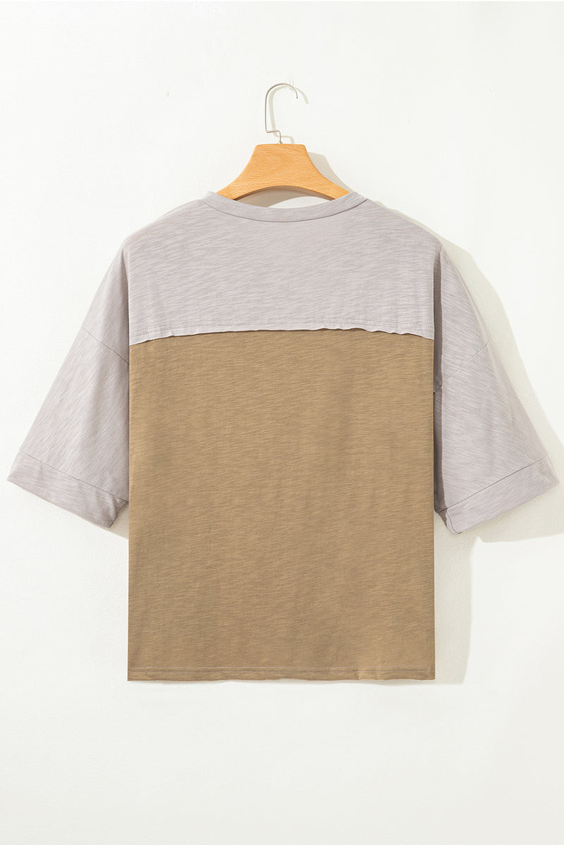 Flower Patched Exposed Seam Bracelet Sleeve Oversized T Shirt