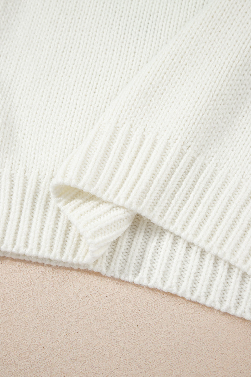 Embroidered Bow Boots Graphic Drop Shoulder Sweater