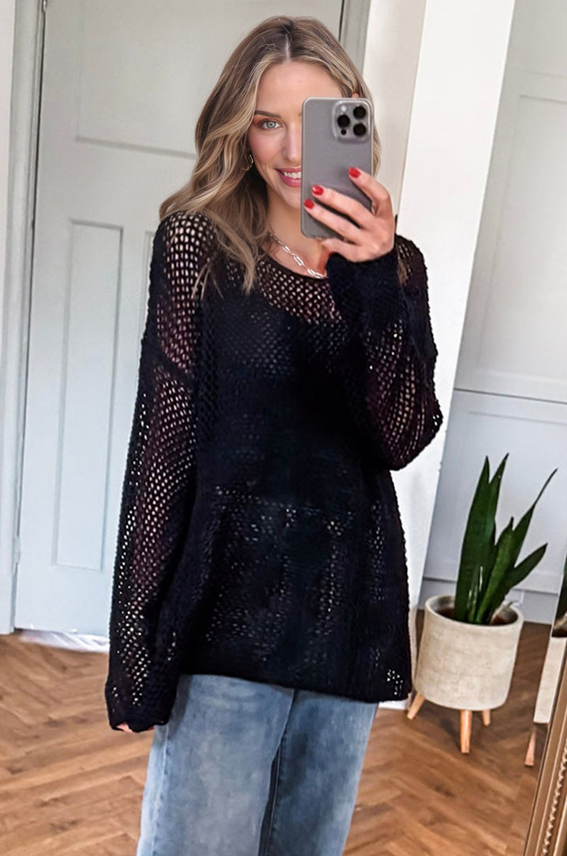 Crochet Hollow-out Jumper Top Sweater