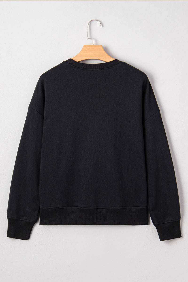 Chenille Game Day Graphic Drop Shoulder Sweatshirt