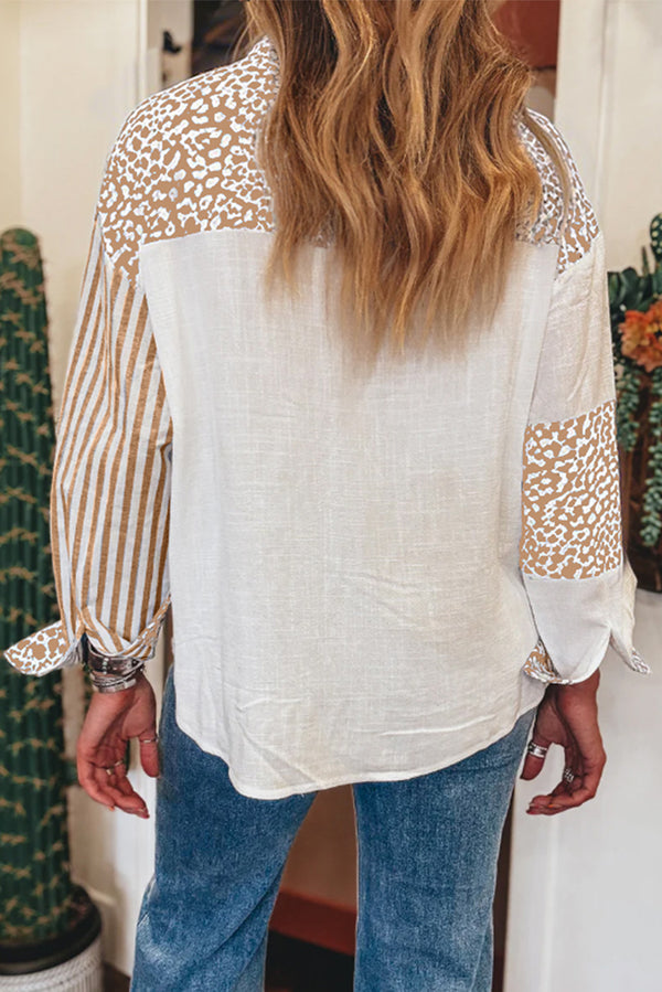 Leopard Striped Western Casual Shirt
