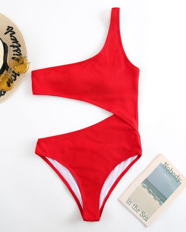 Sexy Solid color Ladies swimwear One piece swimsuit