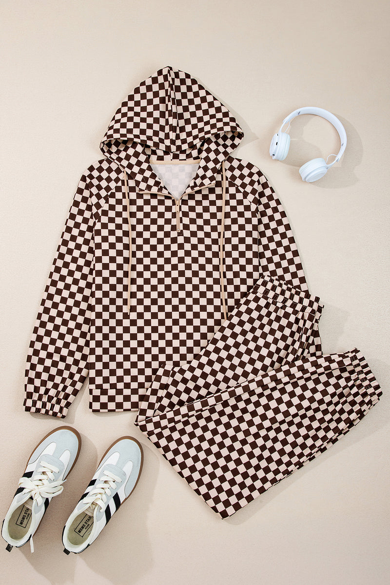Athleisure Checkered 2pcs Pants Set