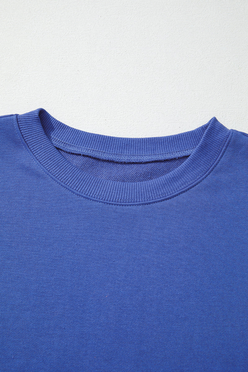 Varsity Striped Detail Drop Shoulder Oversized Sweatshirt