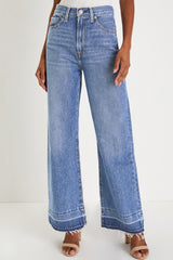 Raw Hem Unique Cuffs Straight High Rise Loose Jeans