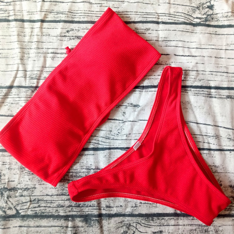 Solid Color Bikini set ladies swimwear