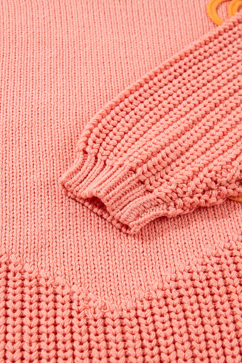 Pumpkin Embroidered Thanksgiving Holiday Sweater