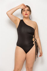 New Style Foreign Trade Oblique Shoulder Plus One-piece Bikini Female Plus Size Swimsuit