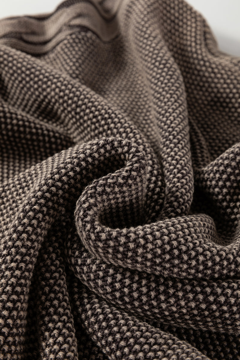 Contrast Cable Knit Sleeve Casual Sweater