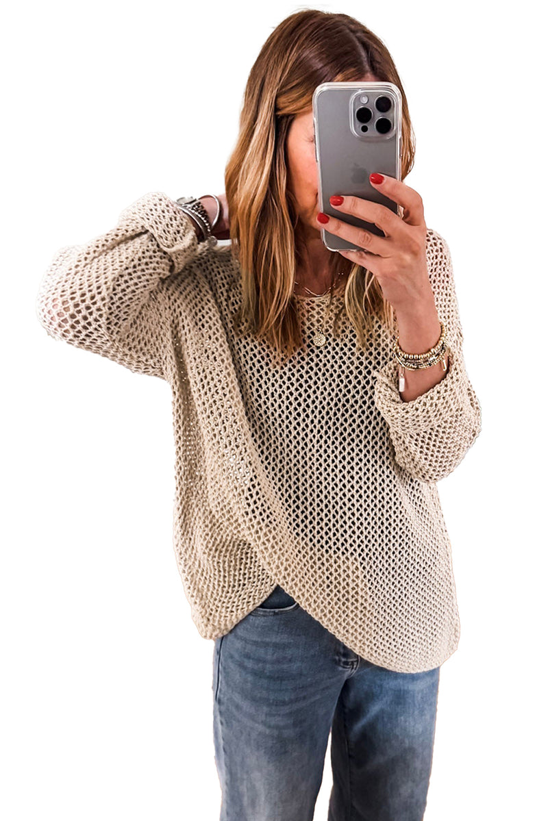 Crochet Hollow-out Jumper Top Sweater