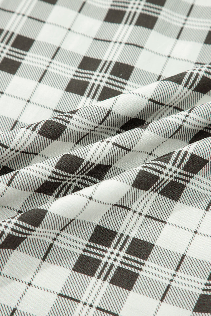 Plaid Wide Leg Casual Pants