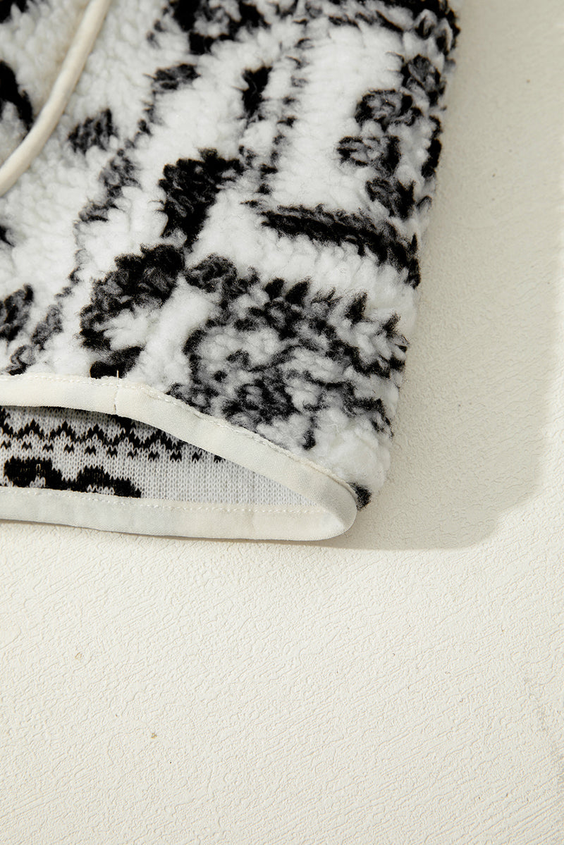 Sherpa Paisley Print Pocketed Western Fashion Vest Jacket