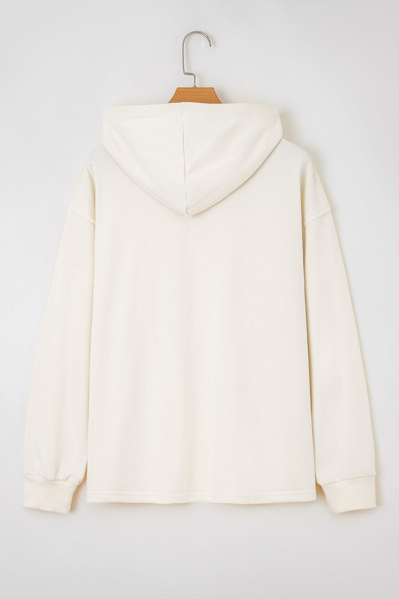 Solid Color Cute Bow Detail Loose Hoodie