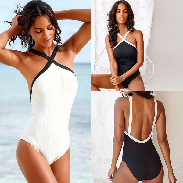 Women's Halter backless one-piece swimsuit