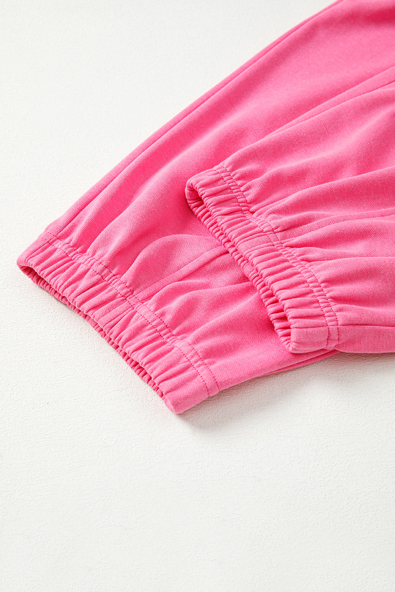 Plus Size Henley Drop Shoulder Pullover and Jogger Pants Two Piece Set