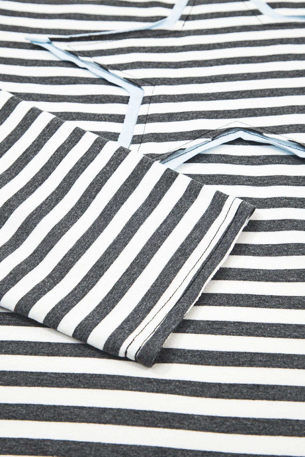 Stripe Starry Patch Drop Shoulder Raw Edge Casual Knit Top