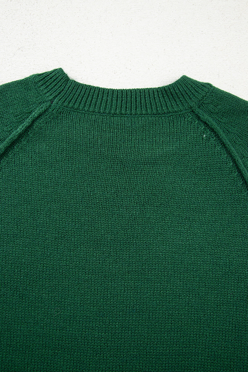 Evergreen Raglan Sleeve Crew Neck Sweater