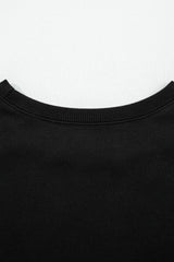 Varsity Stripe Detail Drop Shoulder Pullover Mini Skirt Set