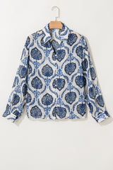 Tribal Pattern Buttoned Front Loose Shirt