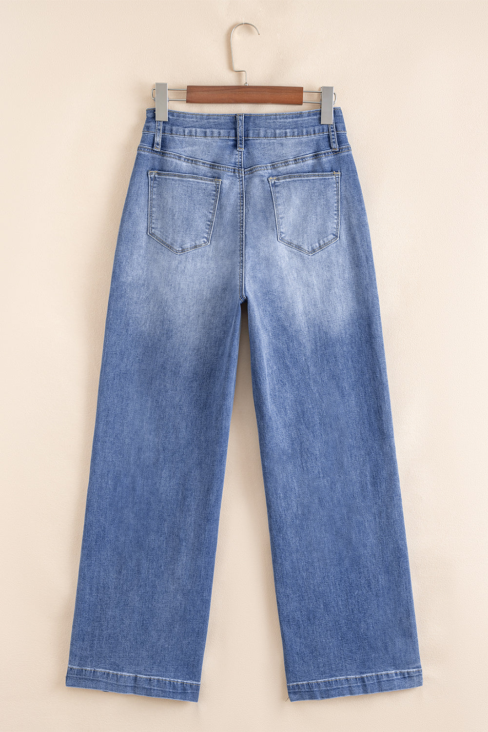 Tailored Center Seam Detail Straight Loose High Rise Jeans
