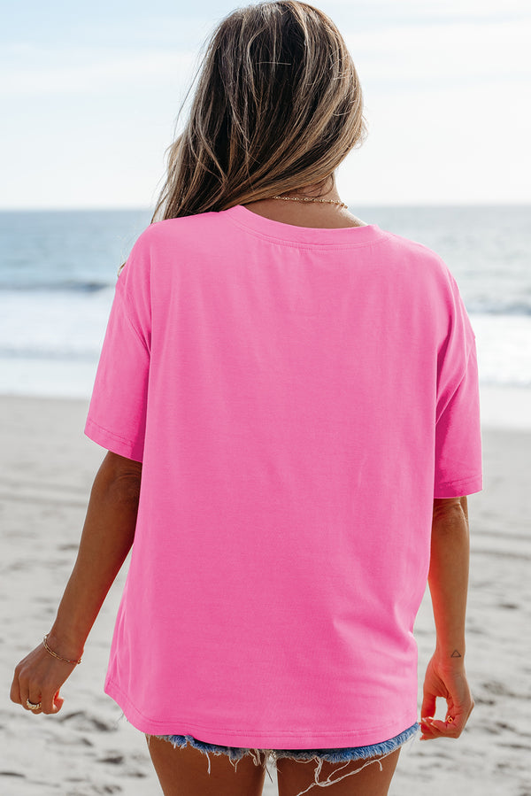 Solid MAMA Letter Graphic Neon T Shirt