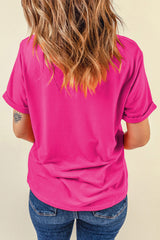Easter Rabbit Chenille Patched Pattern Crew Neck Tee