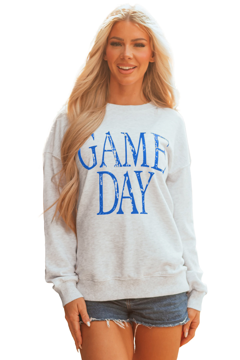 Vintage Washed GAME DAY Graphic Baggy Sweatshirt
