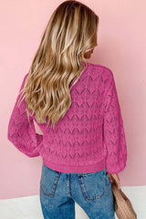 Lightweight Buttoned Front Crochet Cardigan