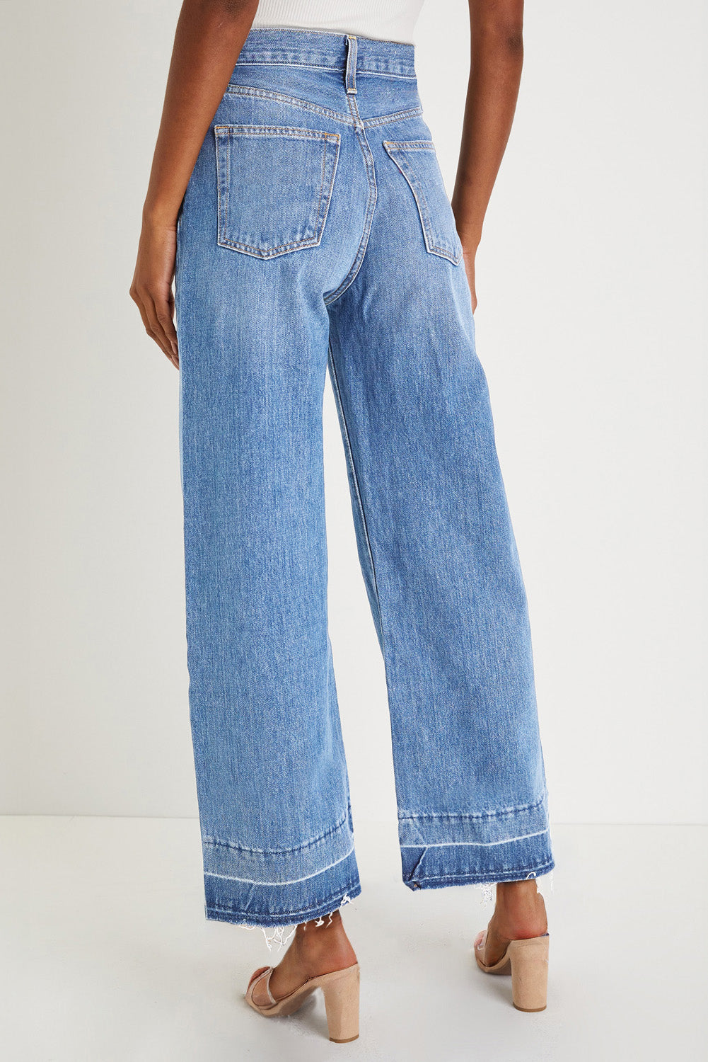 Raw Hem Straight Leg Loose High Waist Jeans