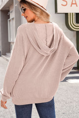 Twisted Rib Texture Solid Hoodie