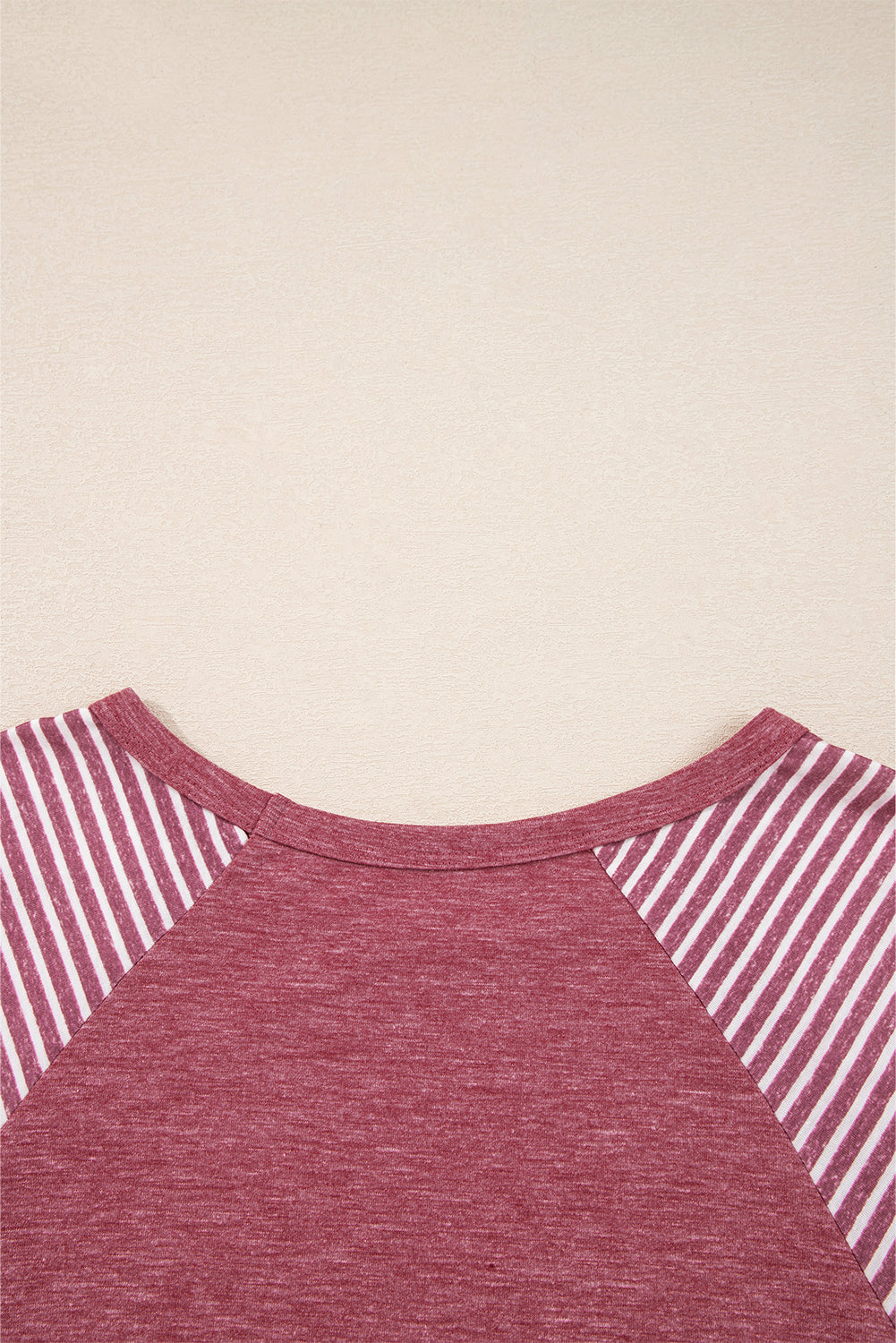 Contrast Print Striped Raglan Long Sleeve Loose Top