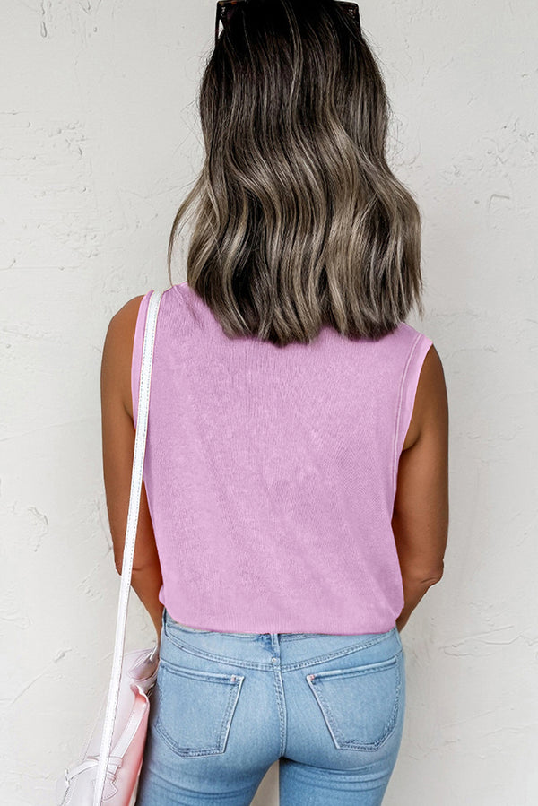 Mineral Wash Patched Chest Pocket Casual Tank Top