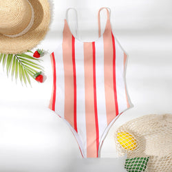 One-piece Bikini One-piece Swimsuit Striped Slimn