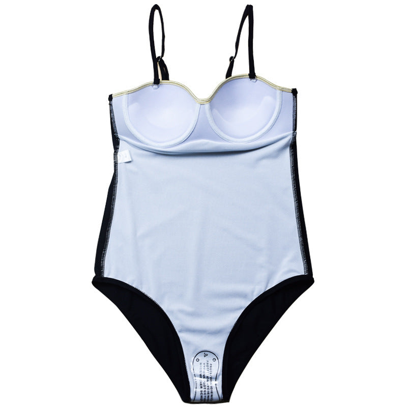 Sweetheart Mesh Panel One-Piece Swimsuit with Adjustable Straps