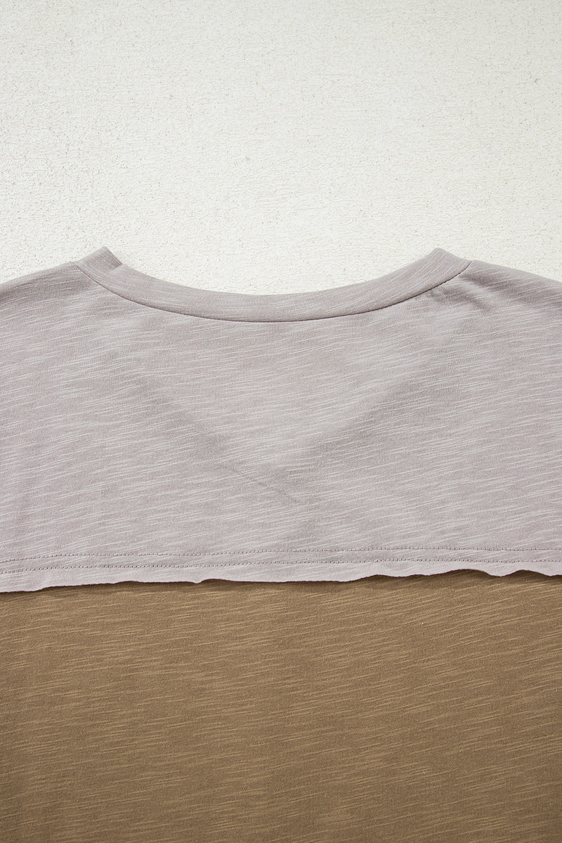 Flower Patched Exposed Seam Bracelet Sleeve Oversized T Shirt